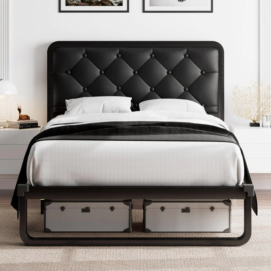 Cama con cabecero acolchado